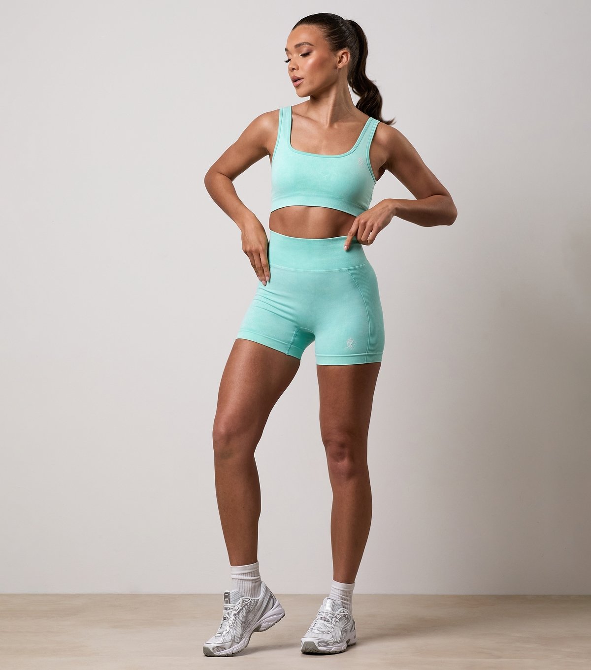 Gym King Women's Mint Green Seamless Ribbed Sports Bra Gym King New Look - 2