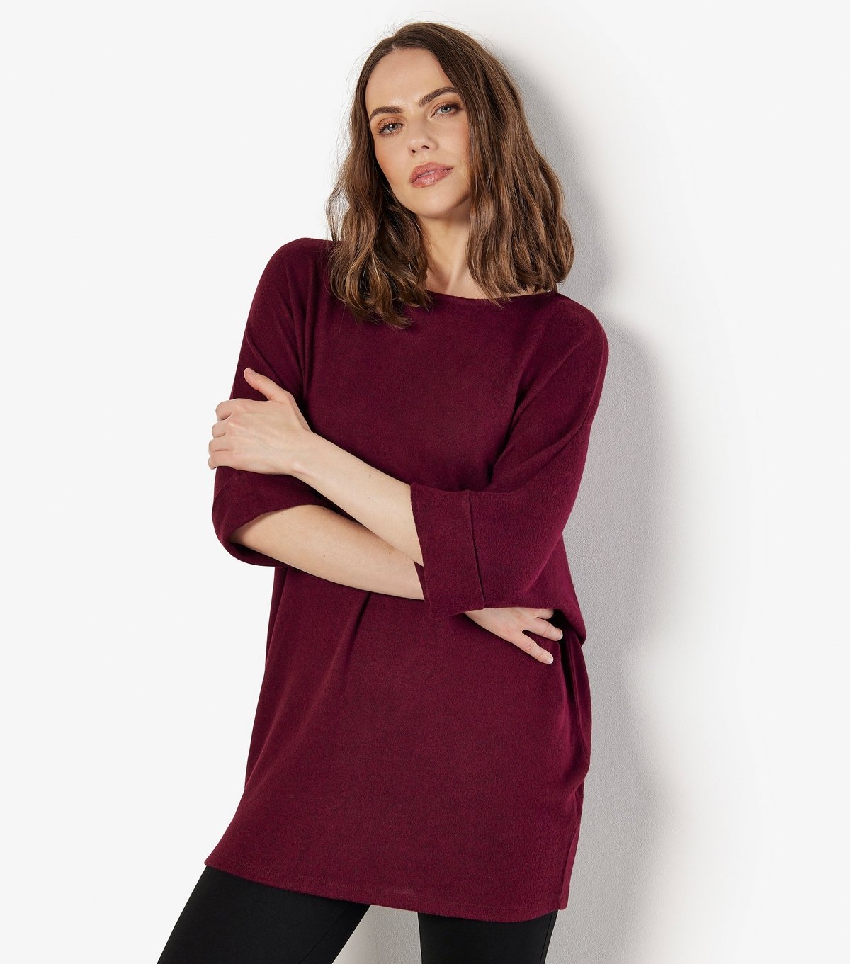 Apricot Women's Dark Burgundy Batwing Sleeve Top Apricot New Look - 3