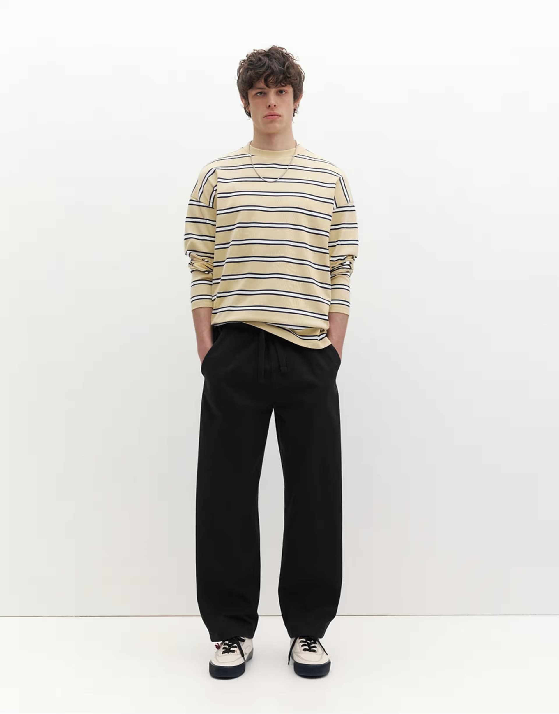 ASOS Pull&Bear Baggy jogger trousers in black