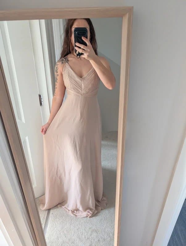 ASOS Design ASOS design bridesmaid dress. Maxi chiffon. Blush. Size 8