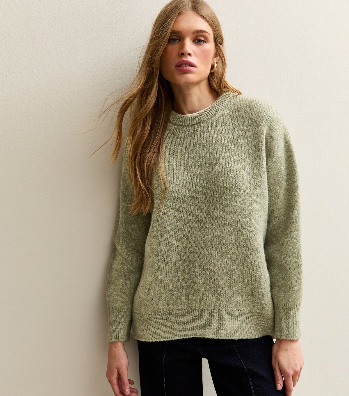 New Look Women's Light Khaki Heavyweight Chunky Oversized Jumper New Look - 2