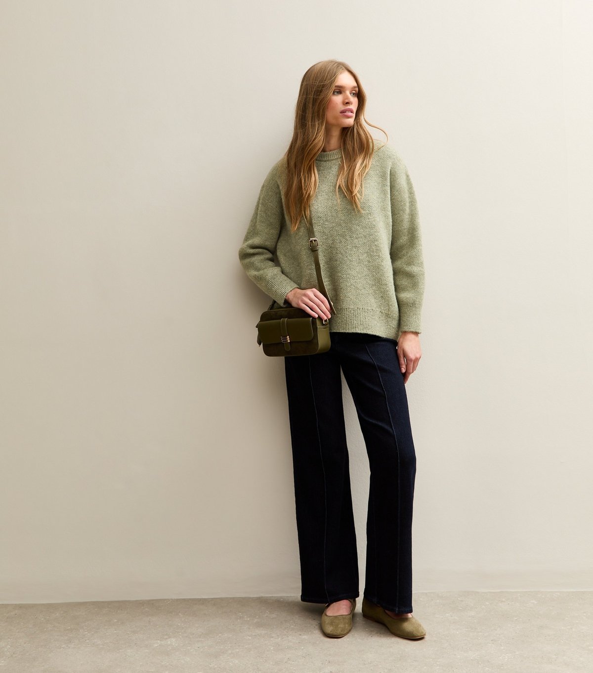 New Look Women's Light Khaki Heavyweight Chunky Oversized Jumper New Look - 3