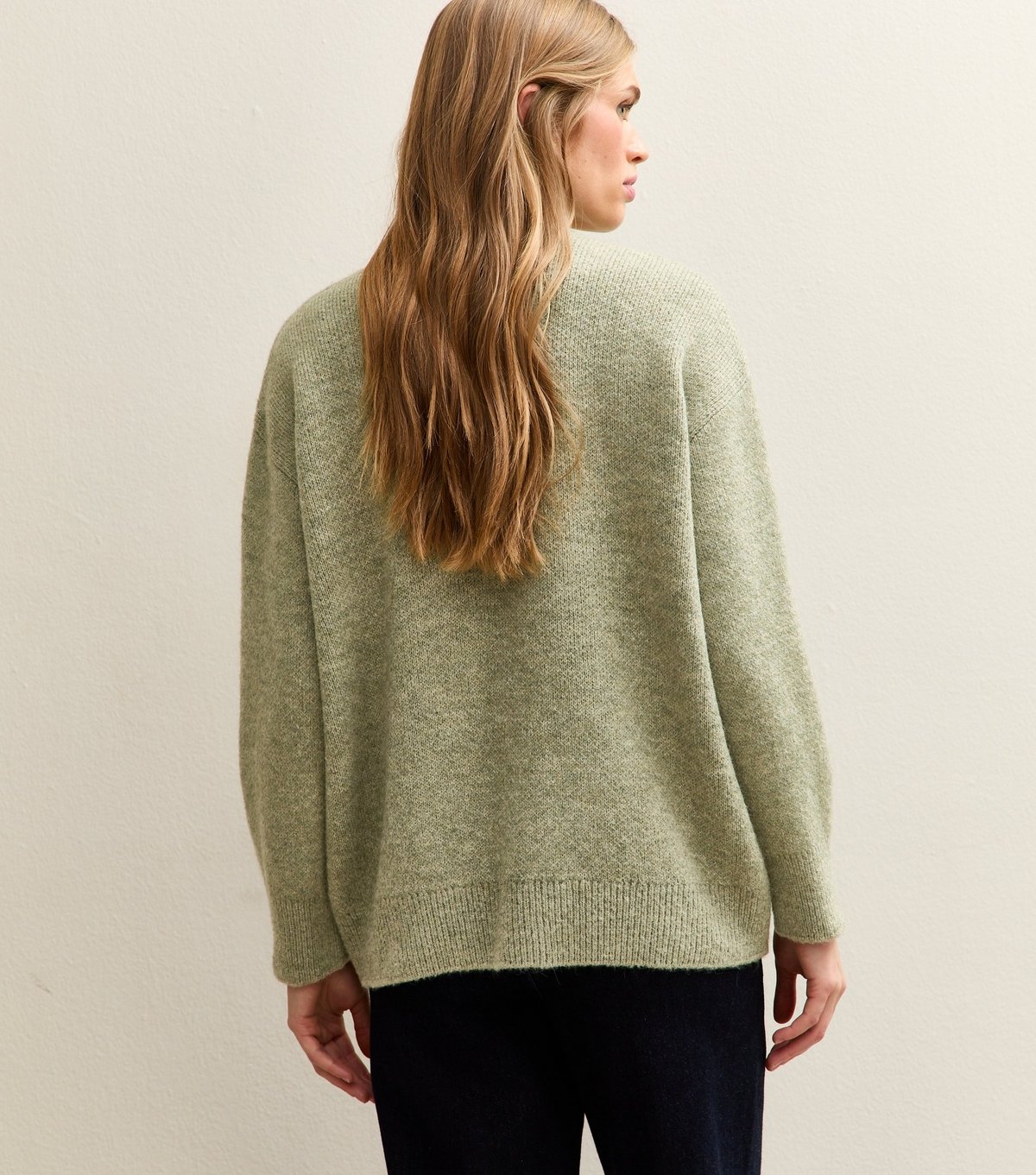 New Look Women's Light Khaki Heavyweight Chunky Oversized Jumper New Look - 4