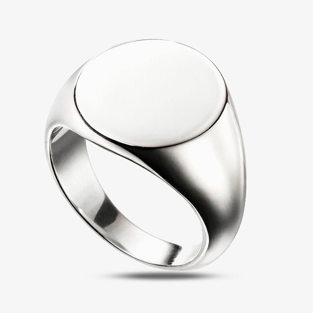 T.H.Baker T.H.Baker Women's Sterling Silver Plain Round Signet Ring