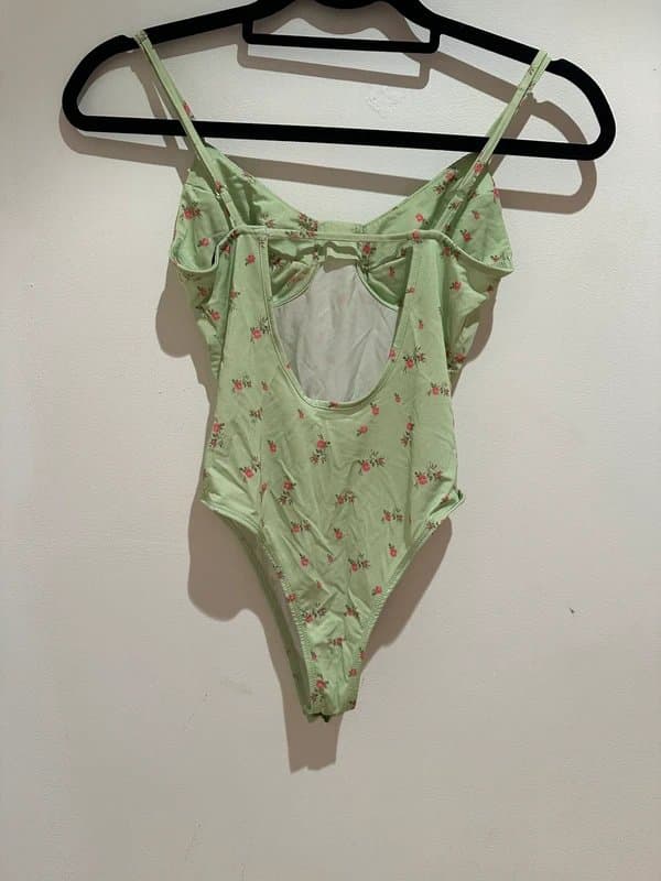 Bershka Bershka floral green bodysuit size 8