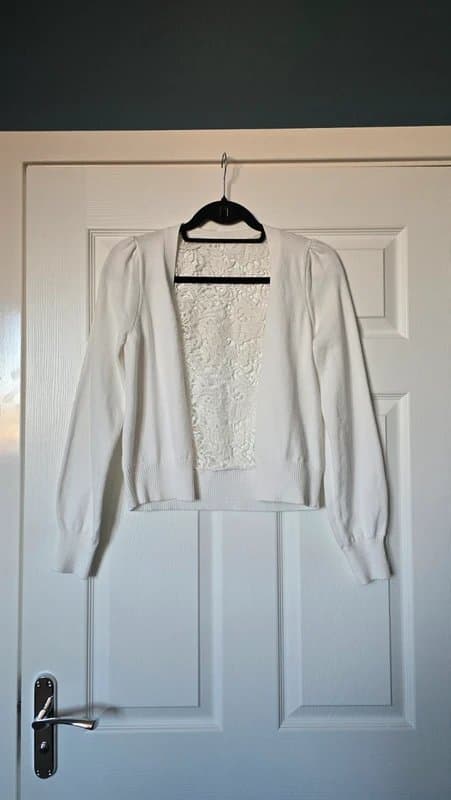 New Look New look white cardigan with lace back size 8