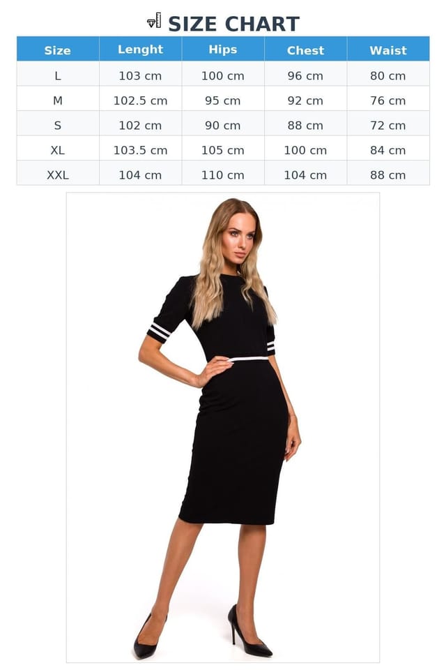 Love Lace Love Lace Women's Two Tone Piped Fitted Dress with Ribbed Cuffs in Black - 3