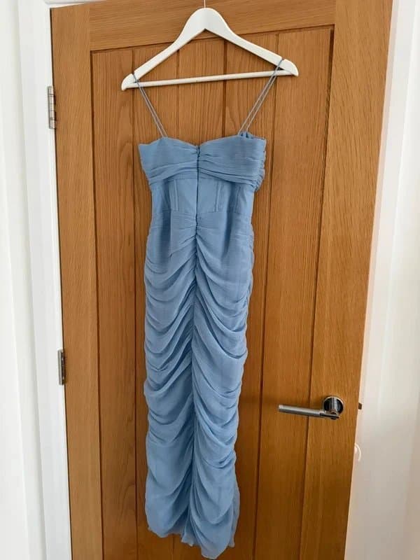 ASOS Design Blue ruched dress