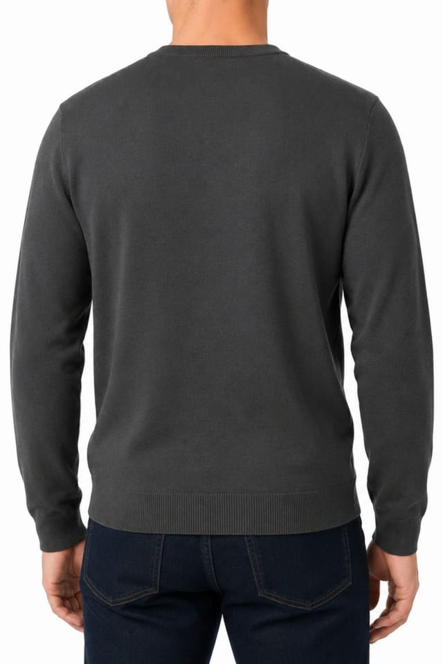 CastlePoint CastlePoint Men's Crew Neck Knitted Jumper in Charcoal - 2