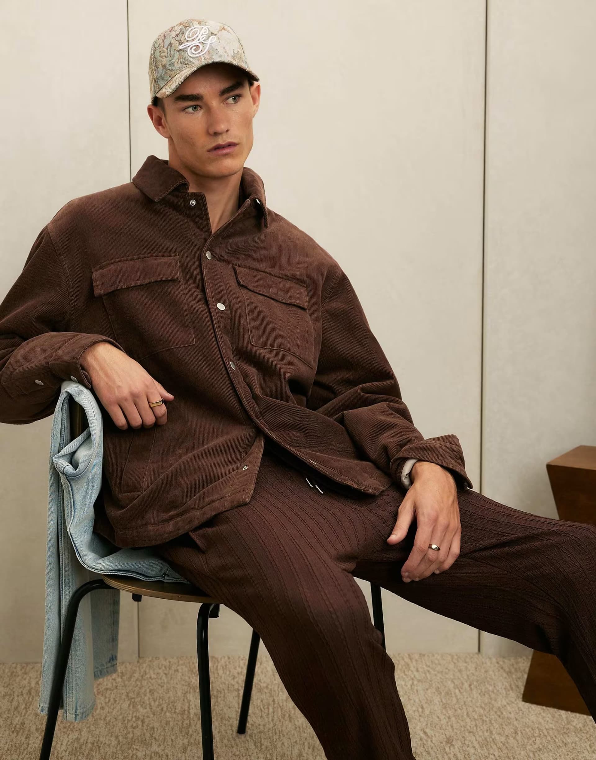 ASOS River Island Corduroy jacket in brown