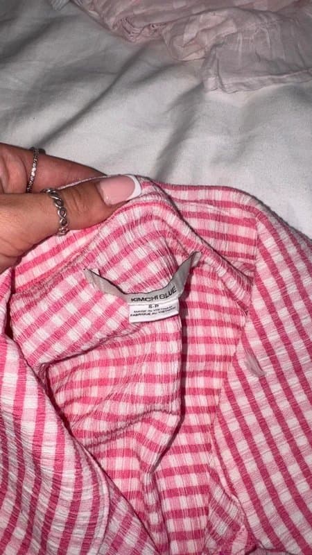 Kimchi & Blue Kimchi pink gingham shirt 💕