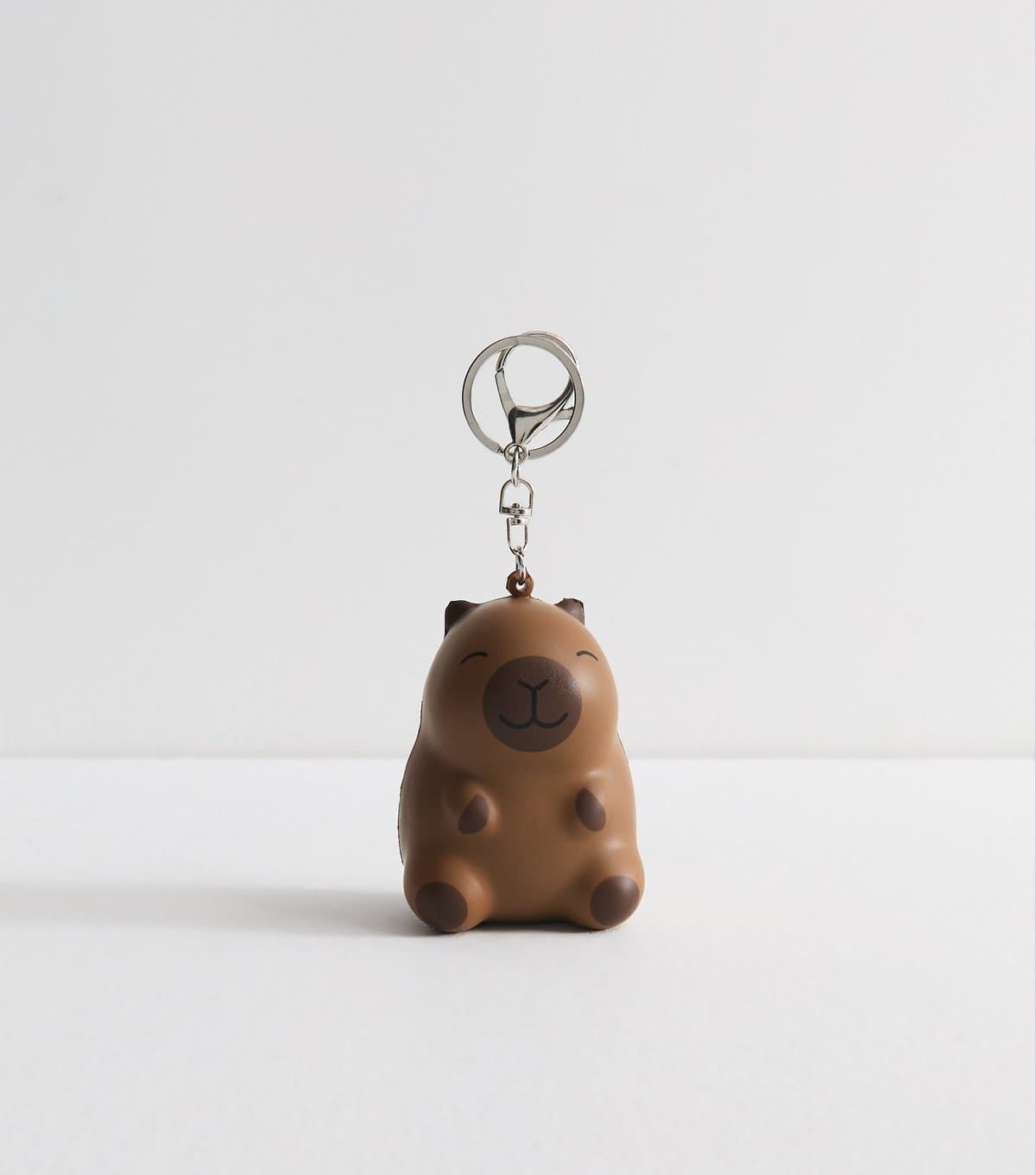 New Look Dark Brown Smiley Capybara Key Ring New Look