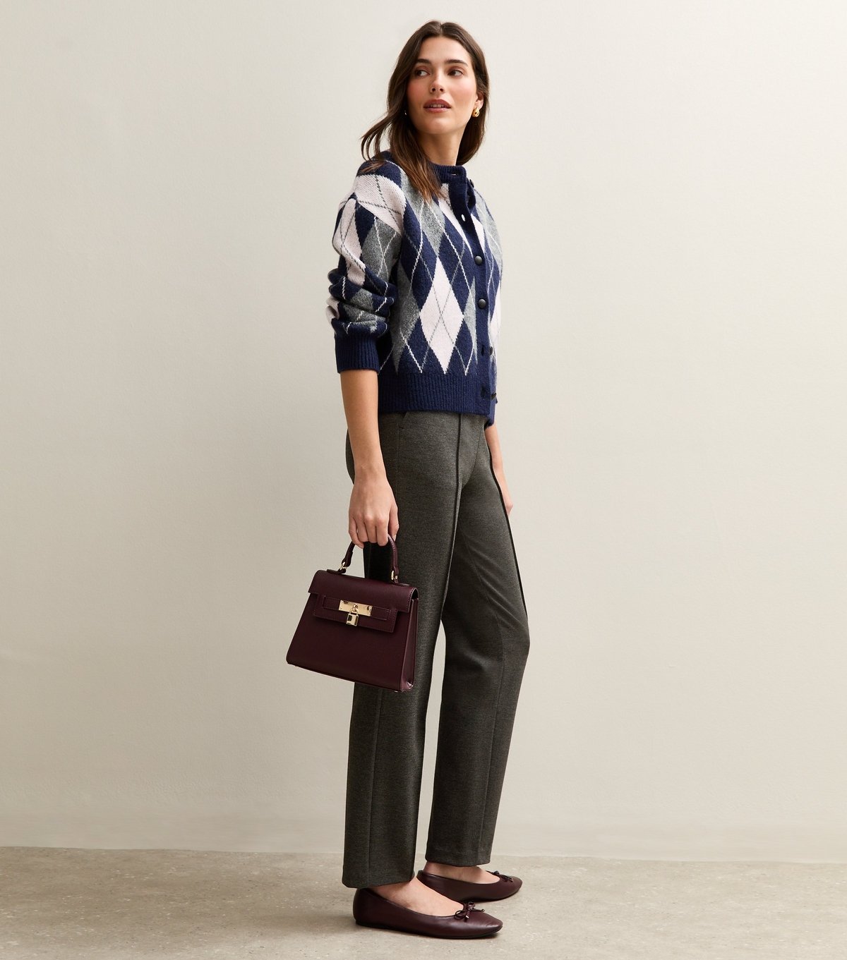 New Look Women's Grey Twill High Waist Straight Leg Trousers New Look - 3