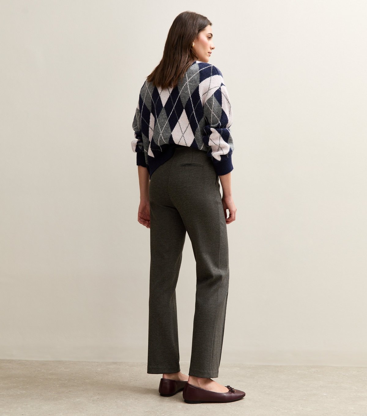 New Look Women's Grey Twill High Waist Straight Leg Trousers New Look - 4