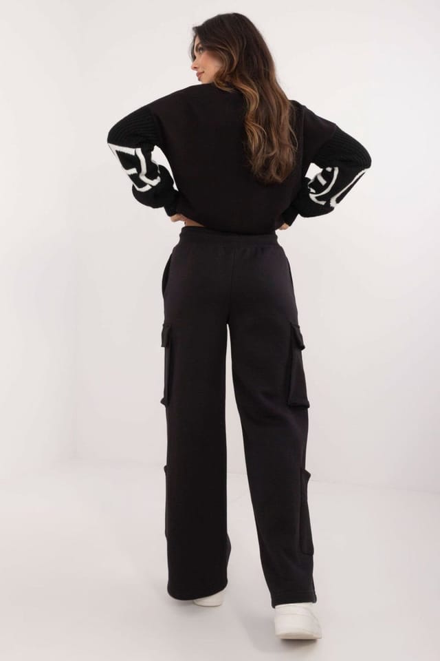 Love Lace Love Lace Women's Casual Cargo Sweatpants Tracksuit Trousers in Black - 3