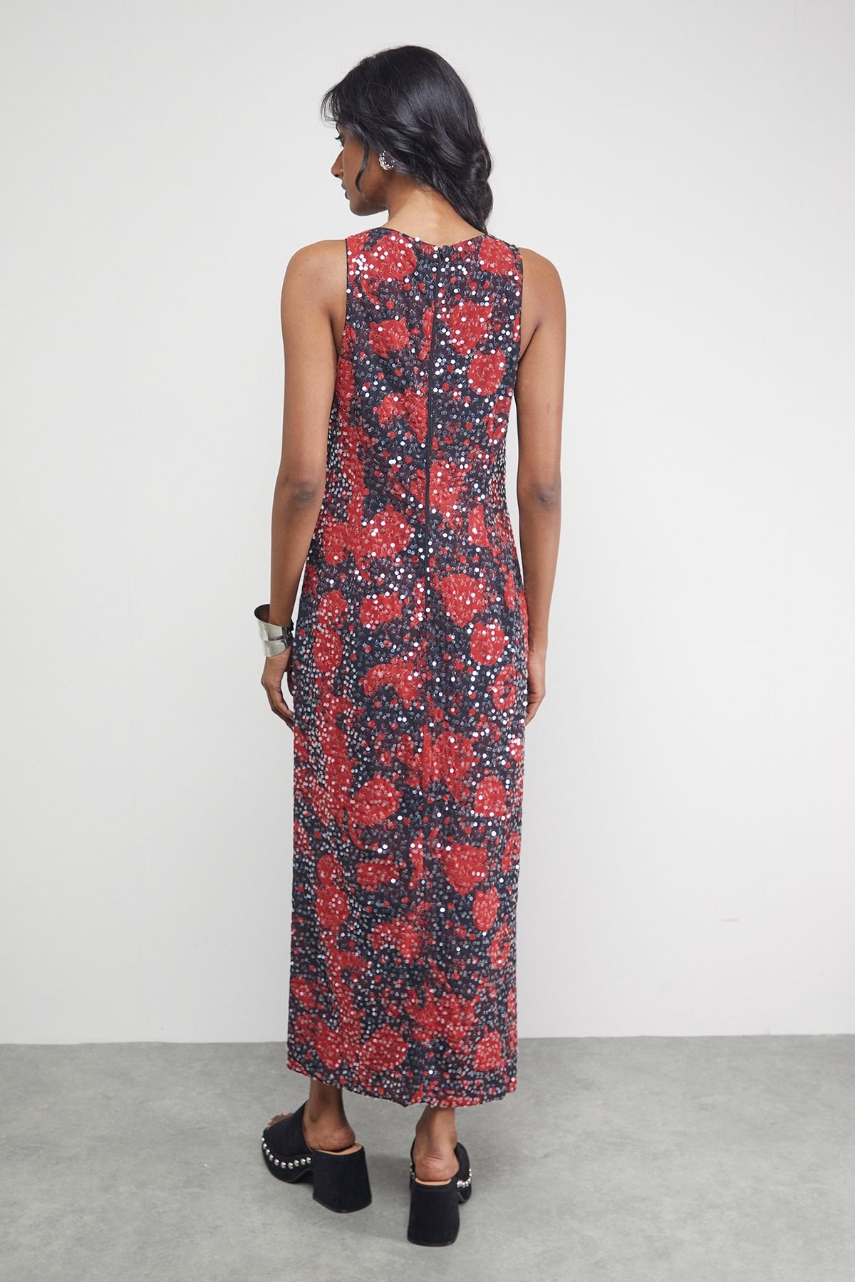 Warehouse Warehouse Women's Sequin Embellished Racer Midi Dress - 3