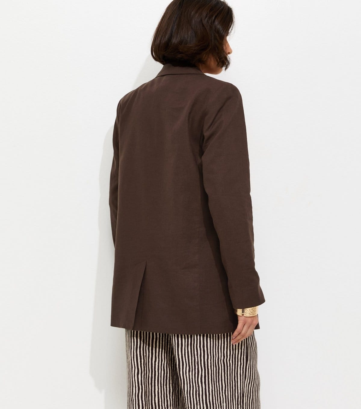 New Look Women's Dark Brown Linen Blend Blazer New Look - 4