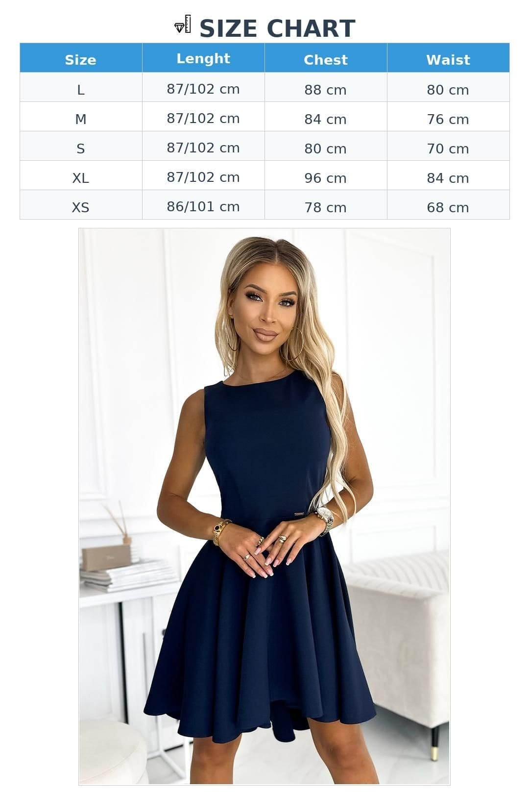 Love Lace Love Lace Women's Evening Dress with Longer Back Elegance in Navy - 4