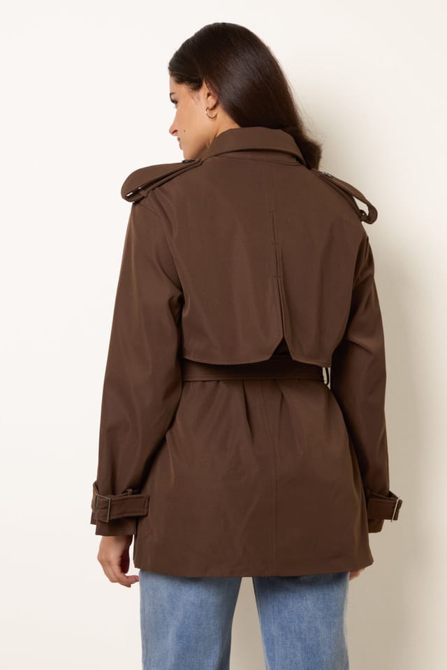 Blue Vanilla Blue Vanilla Women's Brown Short Trench Coat - 2