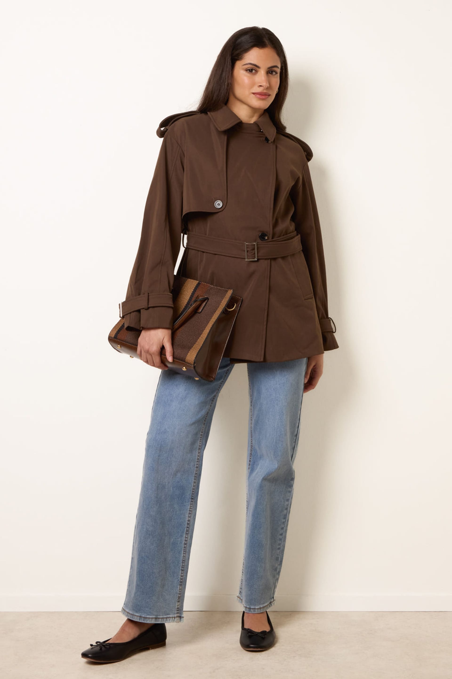 Blue Vanilla Blue Vanilla Women's Brown Short Trench Coat - 4