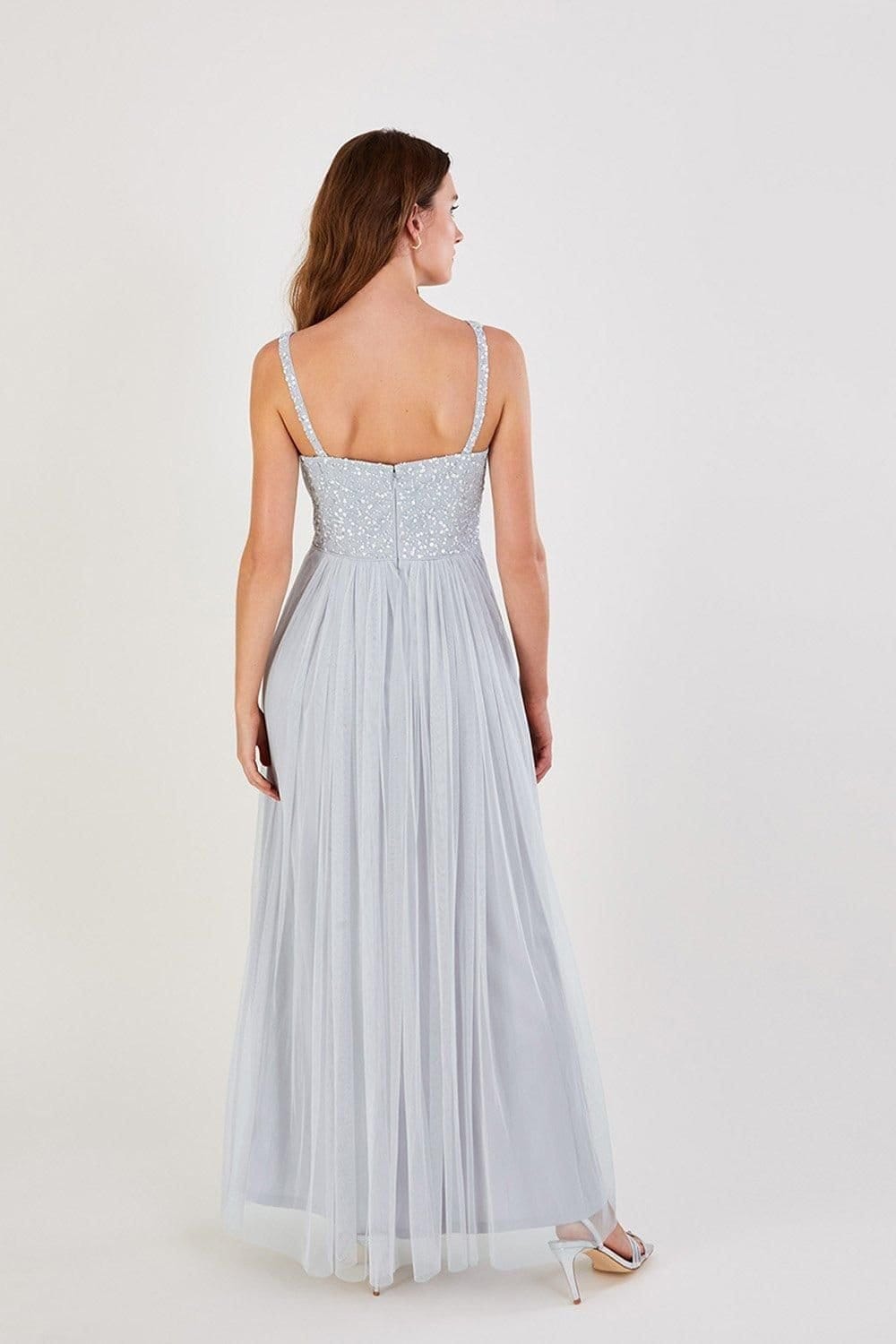 Monsoon Monsoon Women's 'Anne' Mesh Maxi Dress in Silver - 4