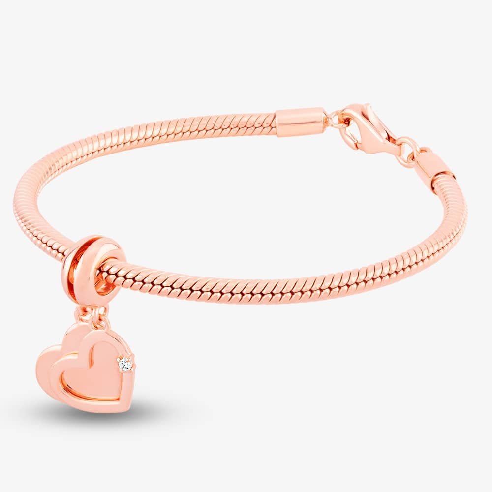 Rosa Lea Rosa Lea Women's Snake Chain Charm Bracelet AM-2THB013506-17 in Rose Gold - 1