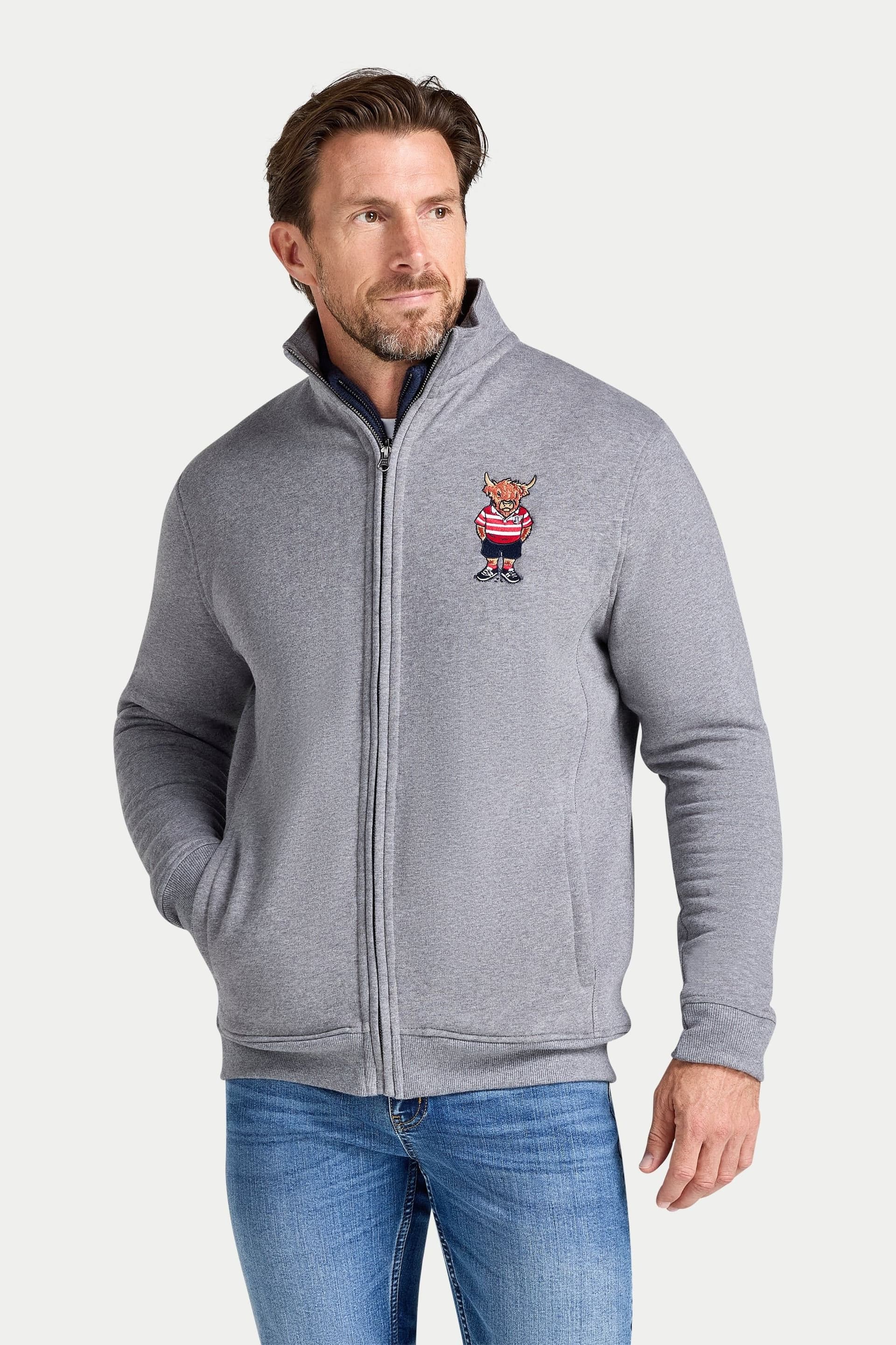 raging bull Raging Bull Men's Zip Through Bully Sweat in Grey