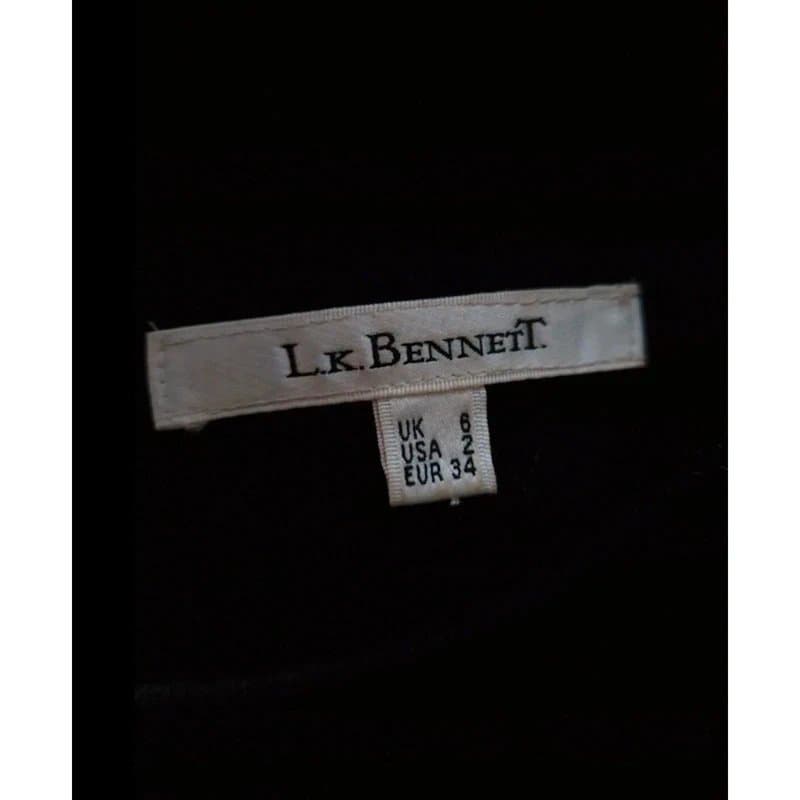 LK Bennett LK Bennett sleeveless black wool fitted pencil sheer dress UK size 6