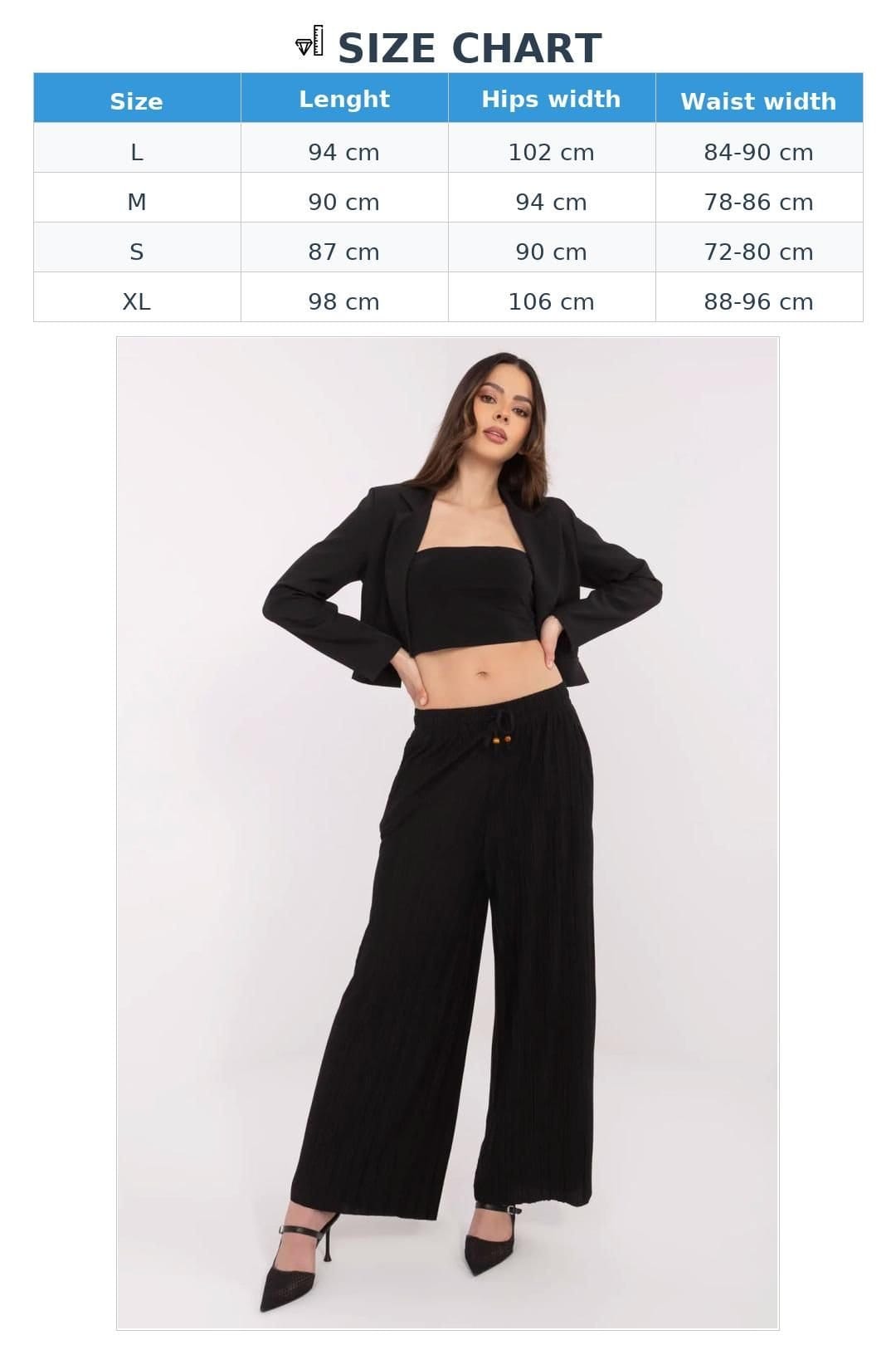 Love Lace Love Lace Women's Tie Waist Casual Wide Leg Trousers in Black - 4