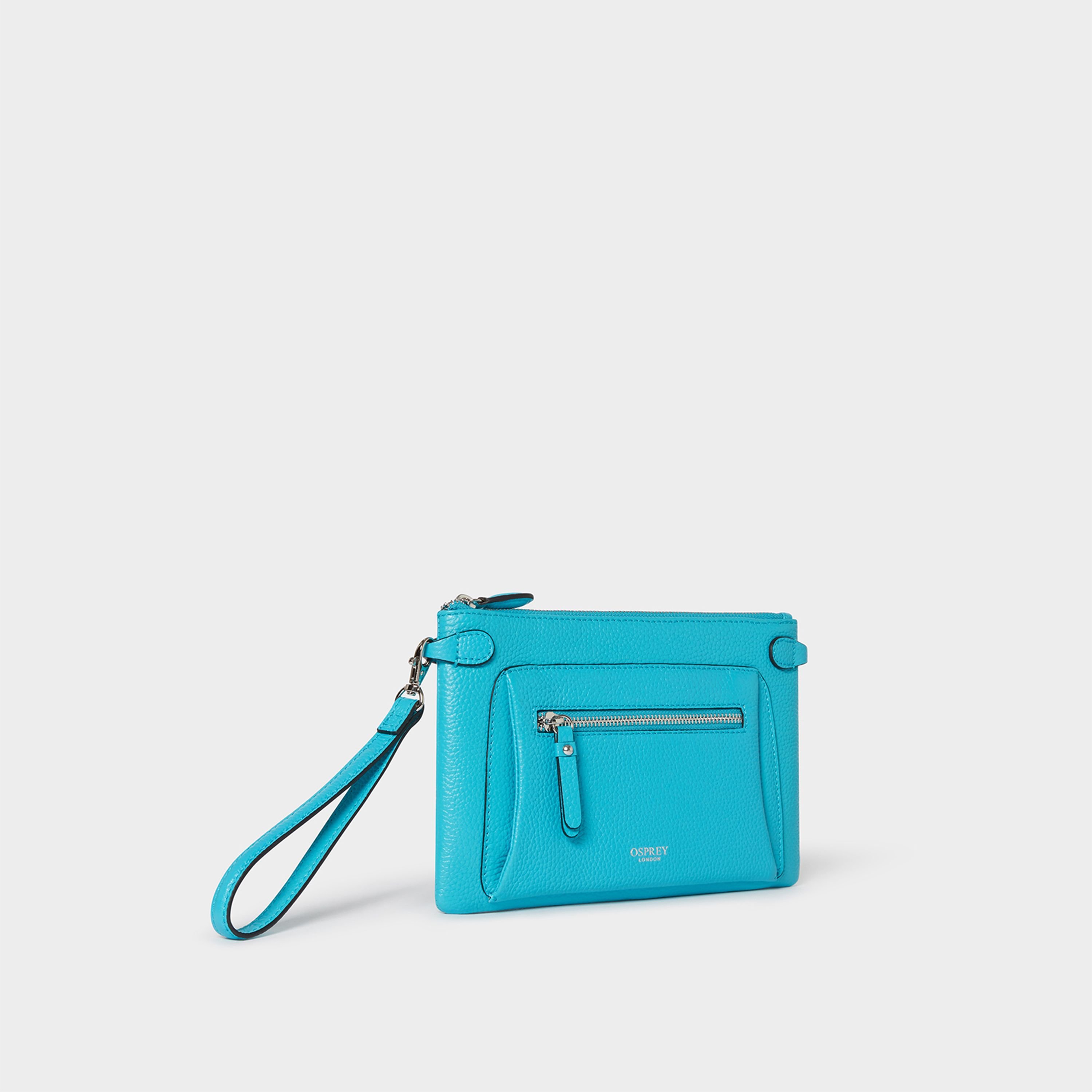 OSPREY LONDON OSPREY LONDON Women's The Ruby Leather Crossbody Clutch Bag in Aqua - 2