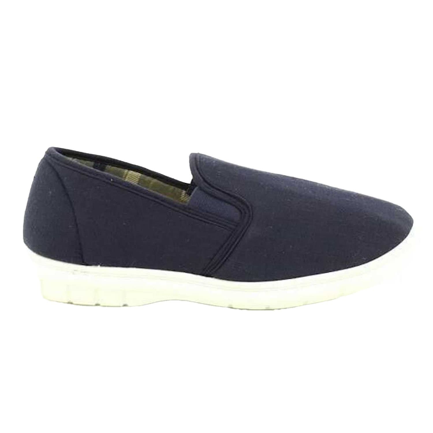 Scimitar Scimitar Men's Twin Gusset Slip On Casual Textile Shoes in Dark Navy