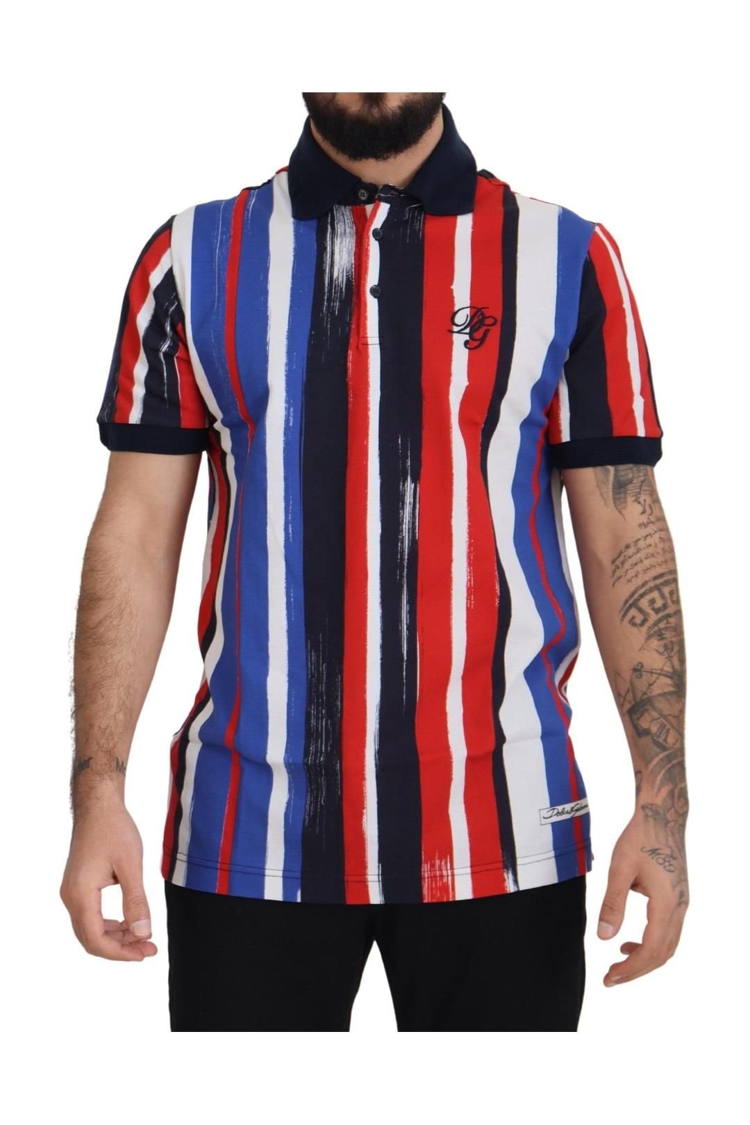 Dolce & Gabbana Dolce & Gabbana Men's Elegant Striped Cotton Polo T-shirt - 2