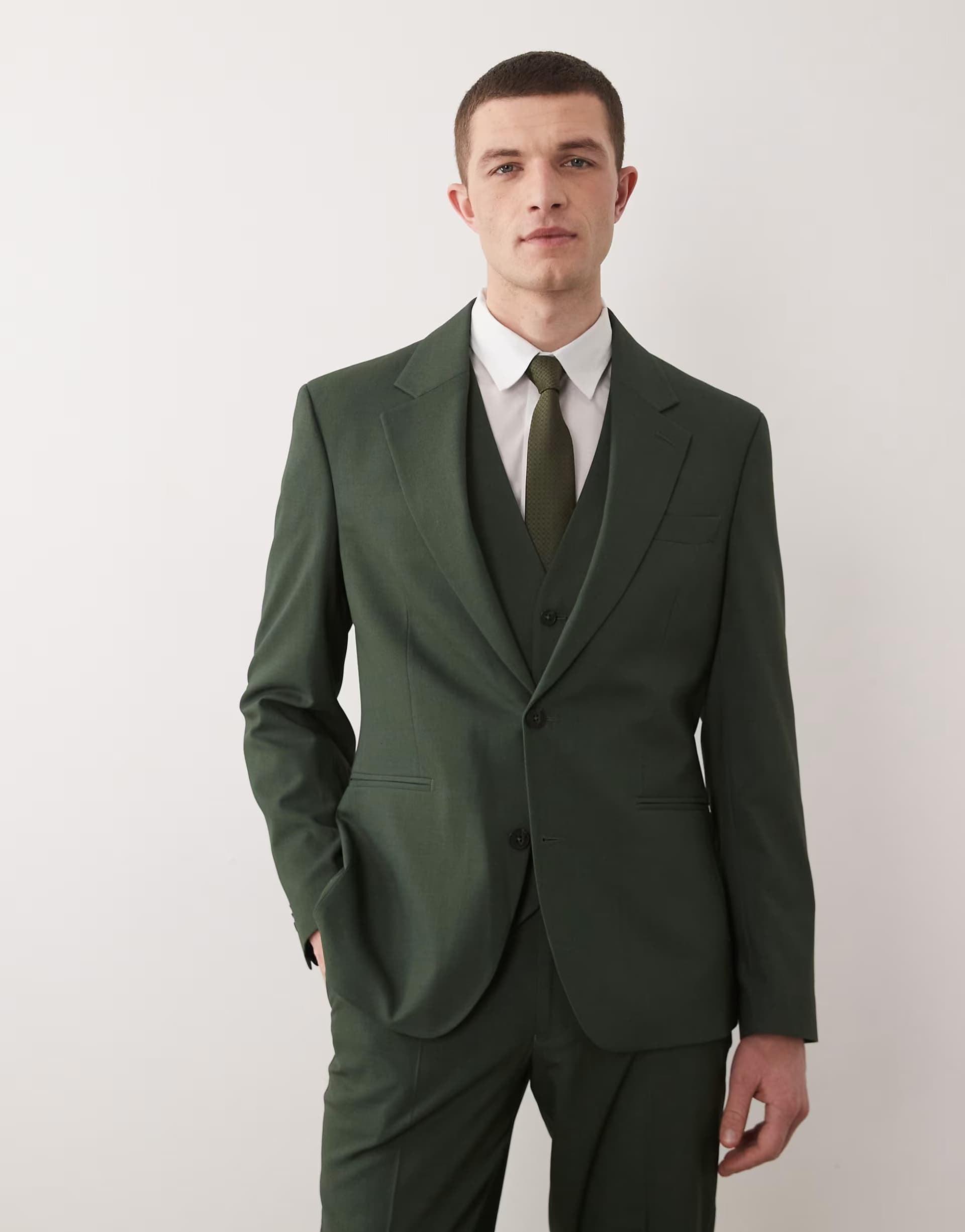 ASOS ASOS DESIGN Dark Green Slim Suit Jacket