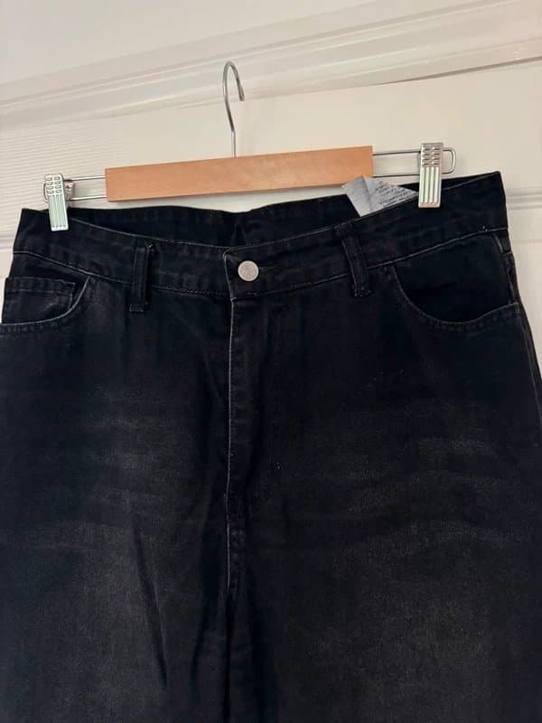 ASOS Faded Black wide leg denim jeans