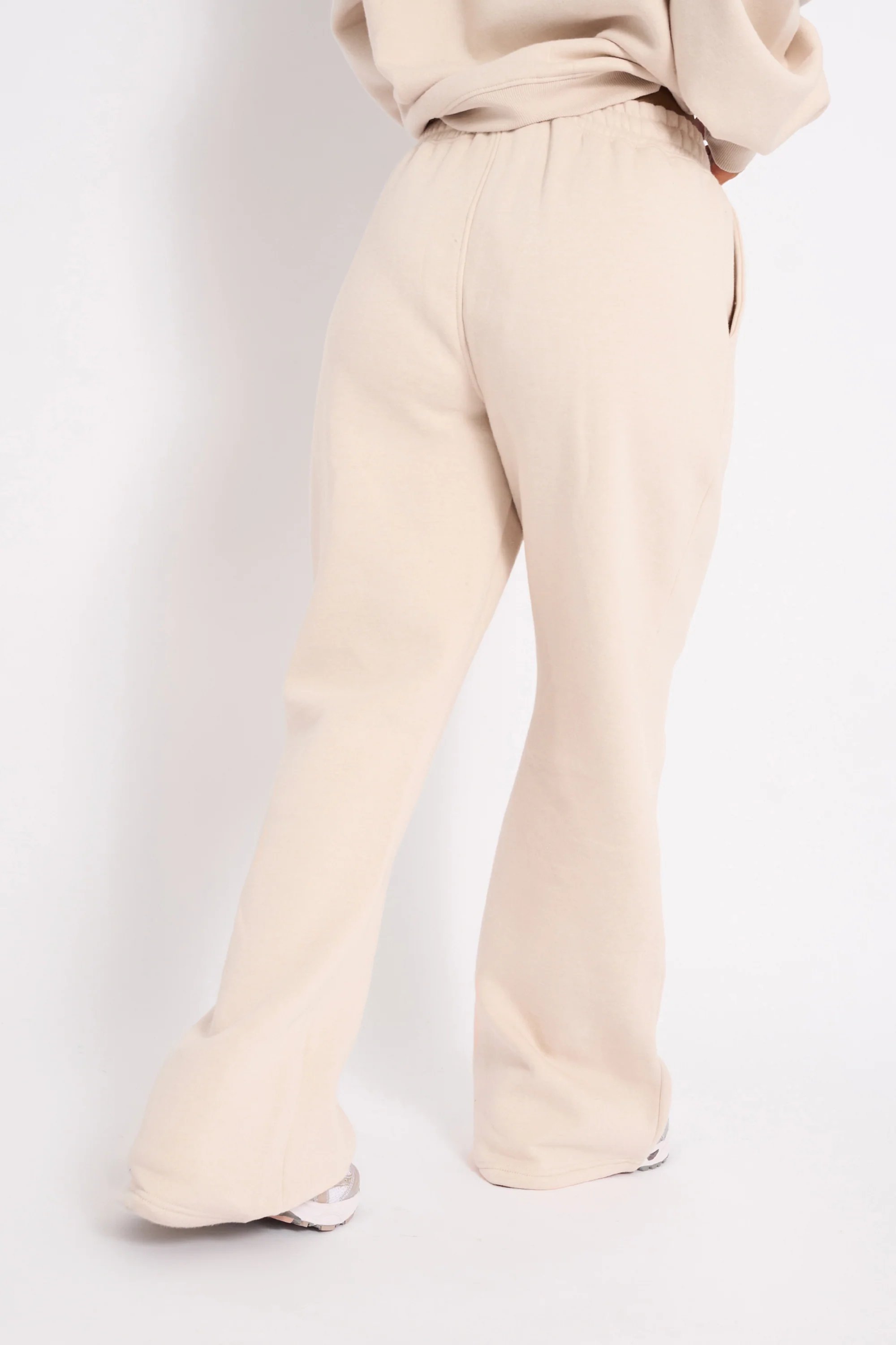 Kaiia Kaiia Logo Wide Leg Joggers Cream - 3