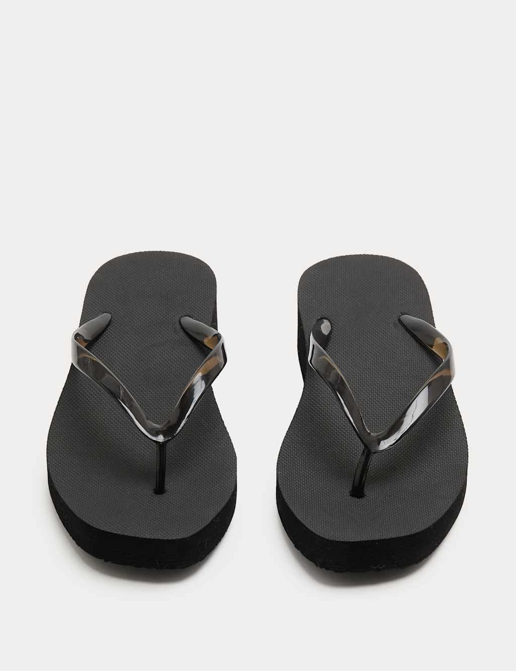 Marks & Spencer M&S Wedge Flatform Flip Flops in Black