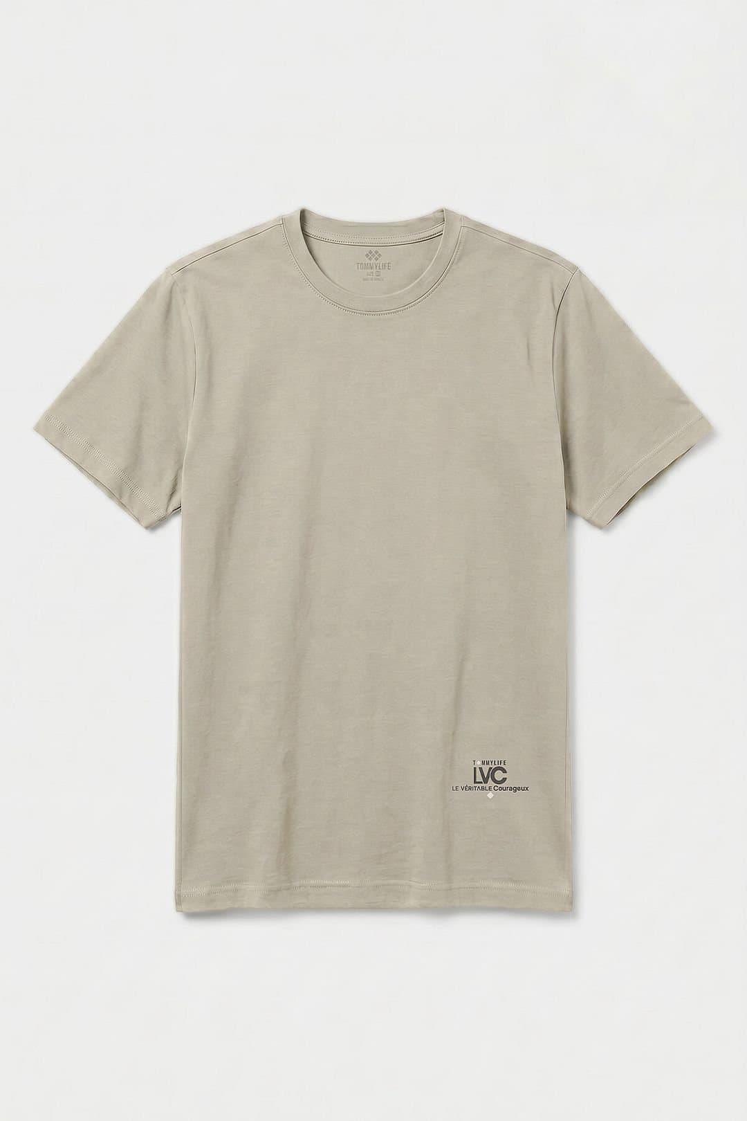 Tommy Life Tommy Life Men's Cotton Blend T-Shirt in Stone