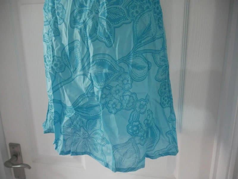 Carbon Carbon Dress Ladies Size 8 Turquoise Bold Flower Cotton Summer Holiday Tea Dress
