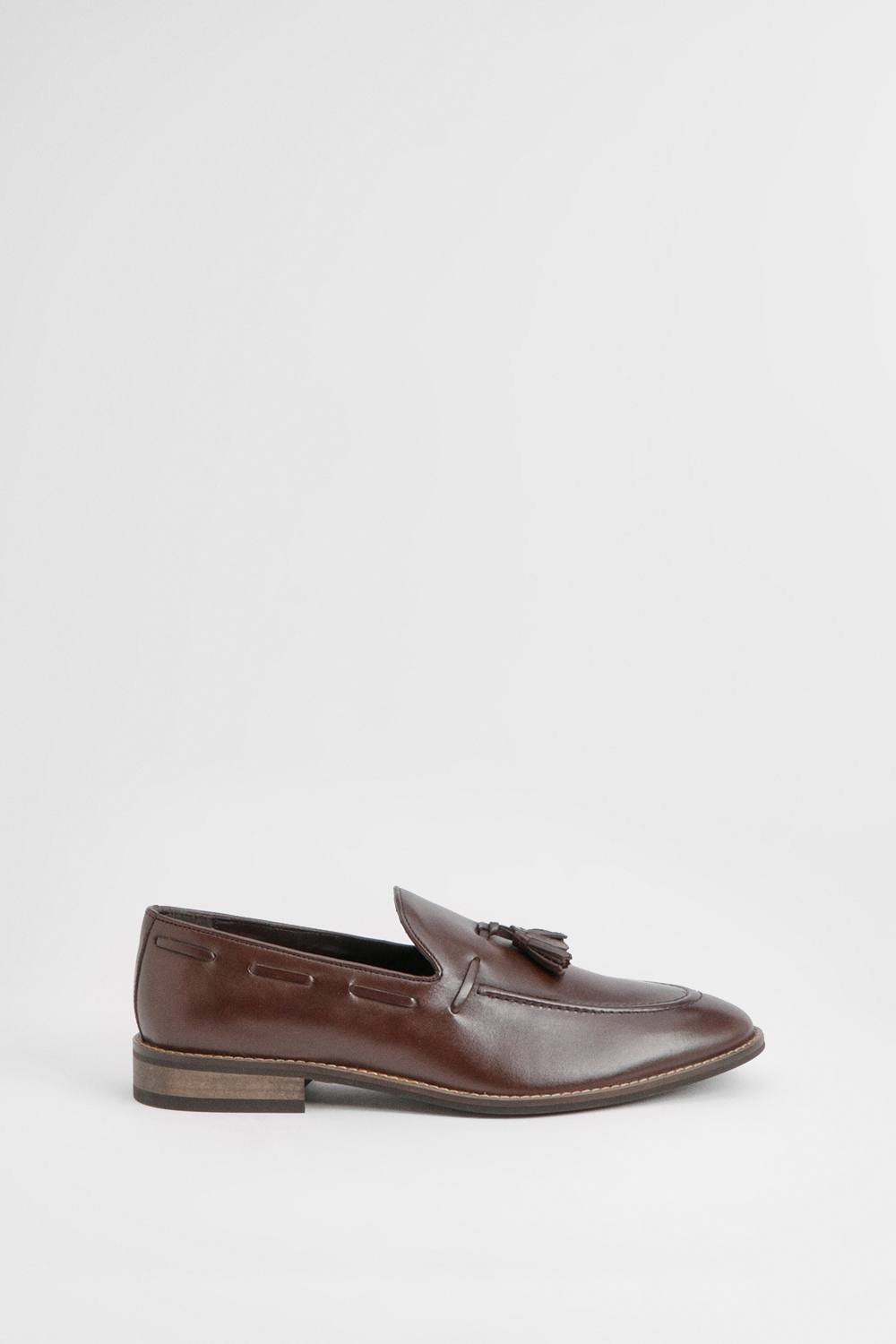 Burton Burton Men's Brown Smart Tassel Penny Loafers - 2