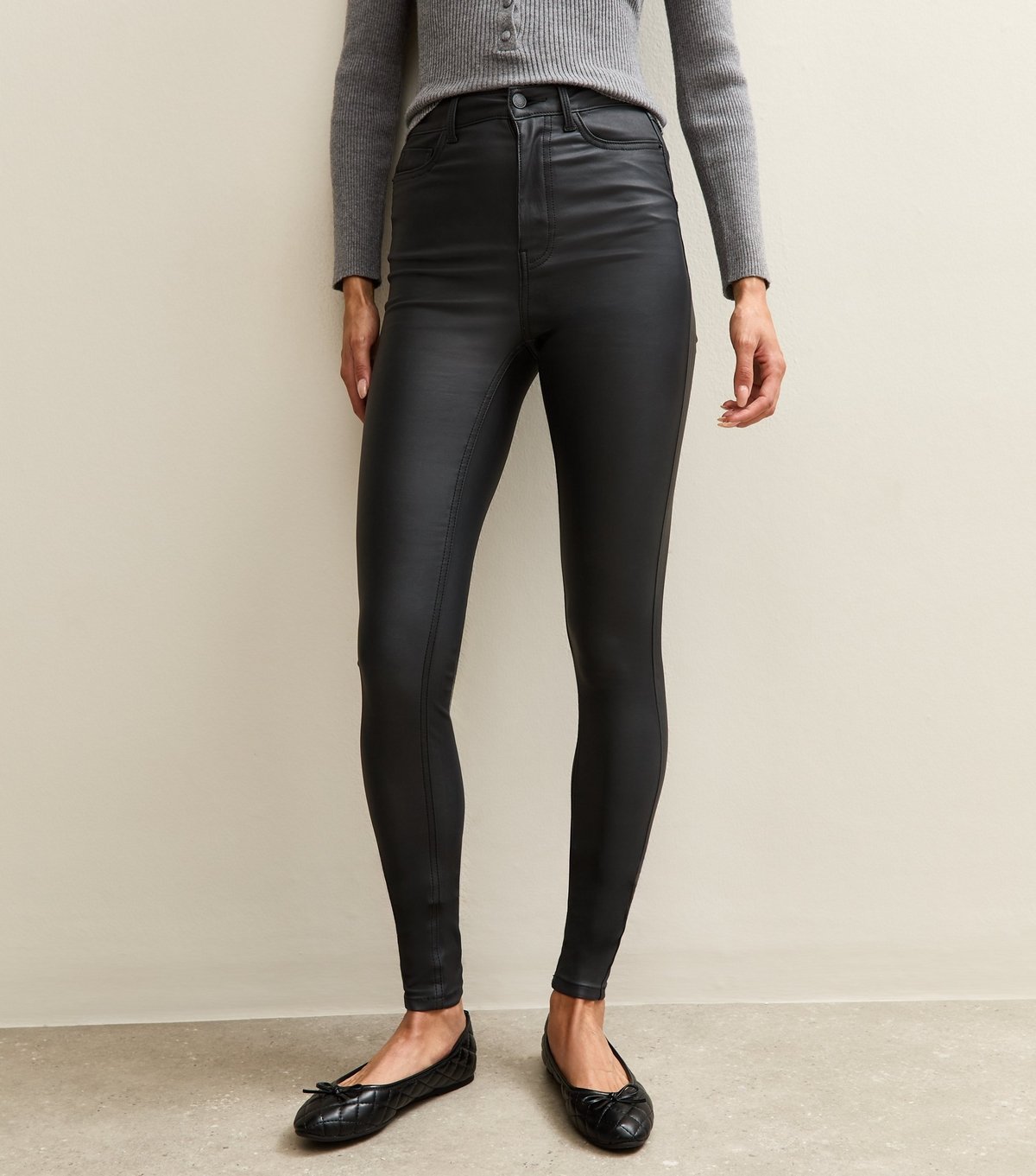 Unknown Women's Tall Black Jenna Coated Lift & Shape Jeans  New Look - 3