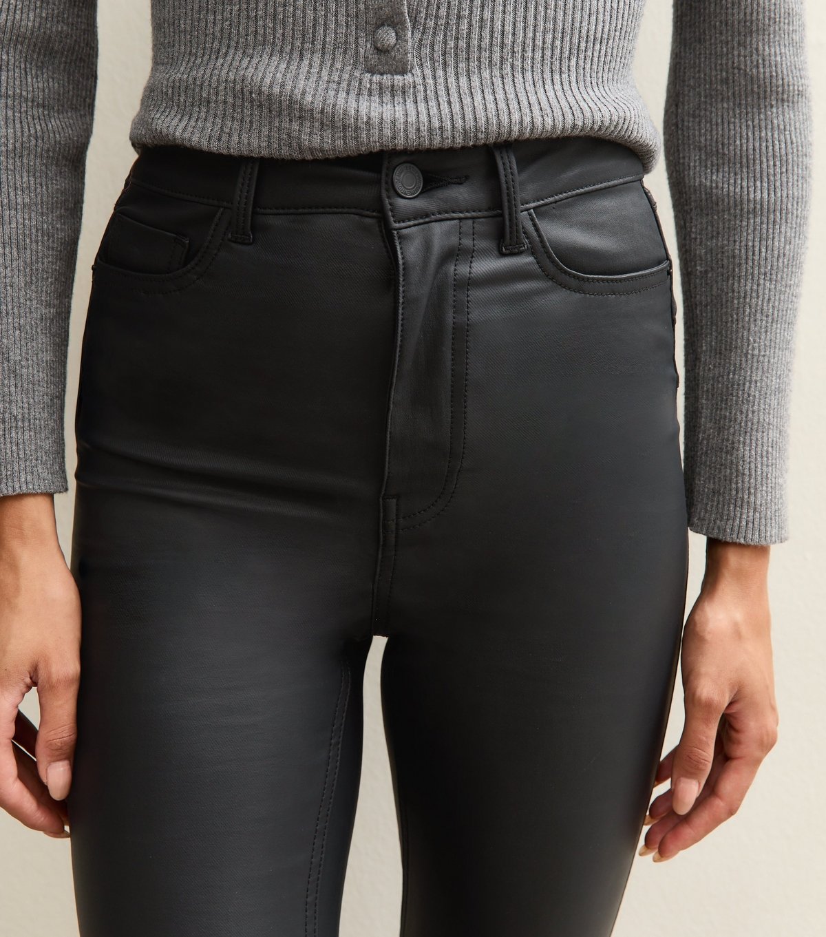 Unknown Women's Tall Black Jenna Coated Lift & Shape Jeans  New Look - 4