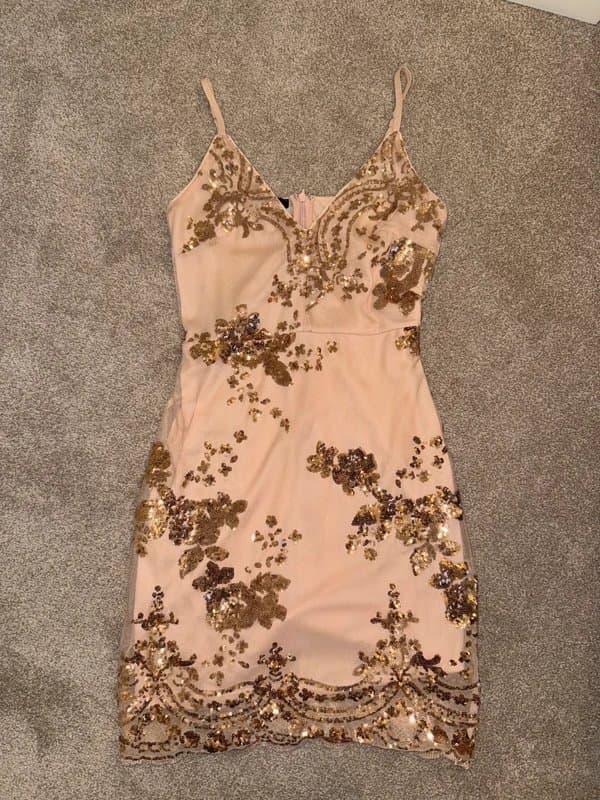 New Look New Look rose gold detail mini dress size 8