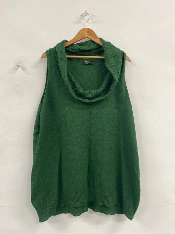 MODA Fabulous Moda by George Uk24 crochet green top vest knitted NC570