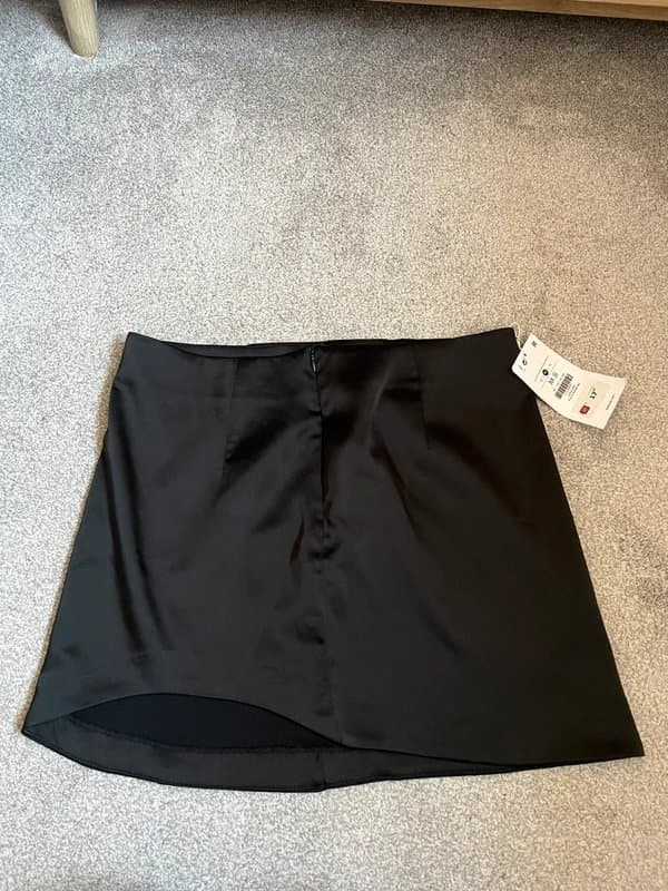 Bershka Bershka Black Satin Mini Skirt