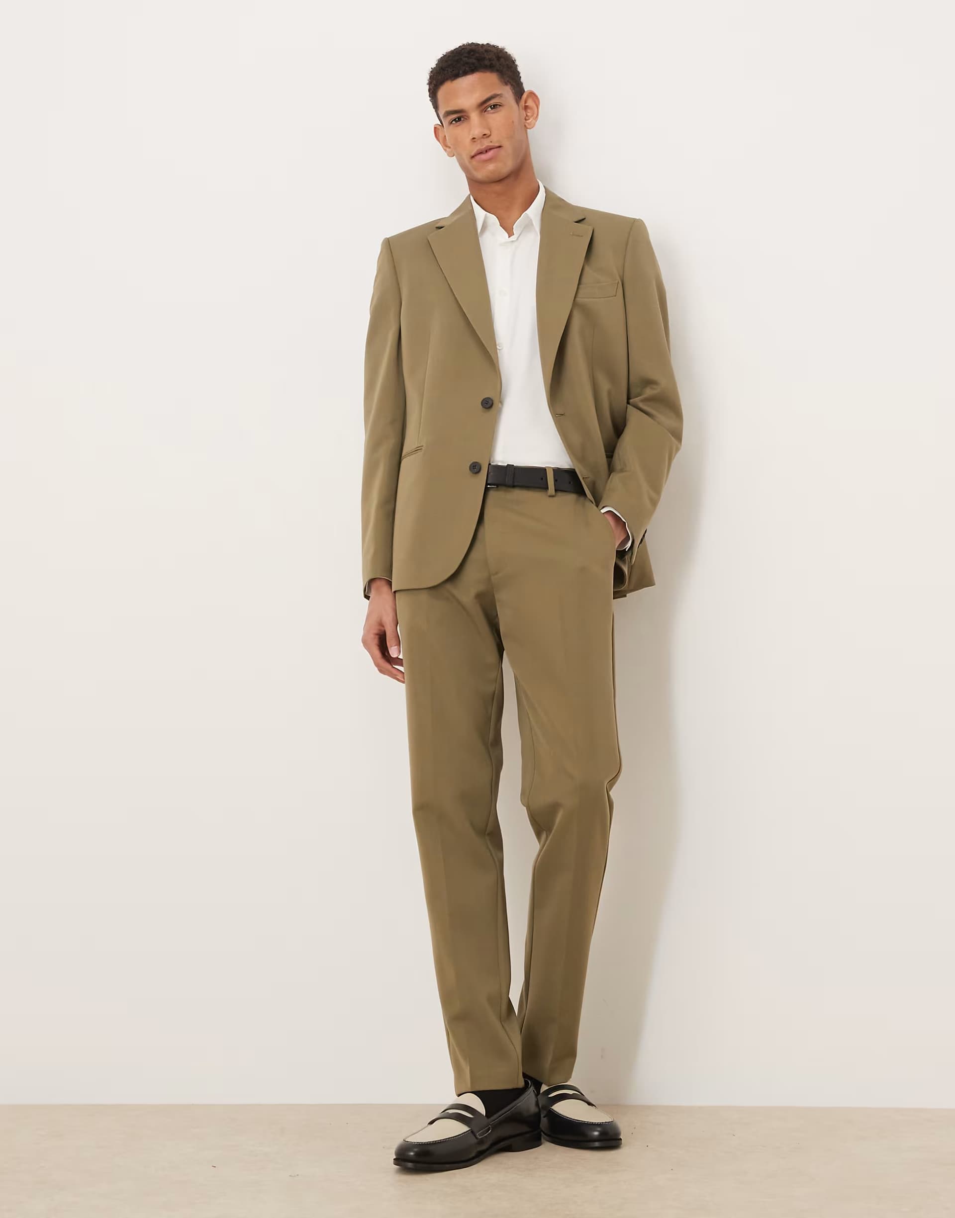ASOS ASOS DESIGN slim suit trousers in olive green
