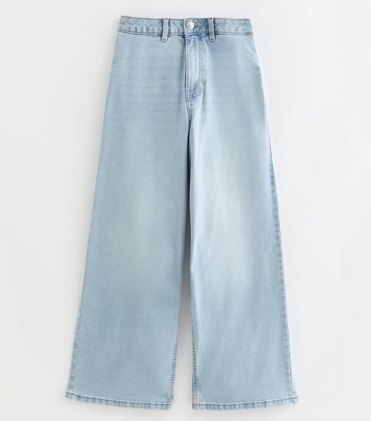 New Look New Look Pale Blue Stretch Denim Wide Leg Jeans