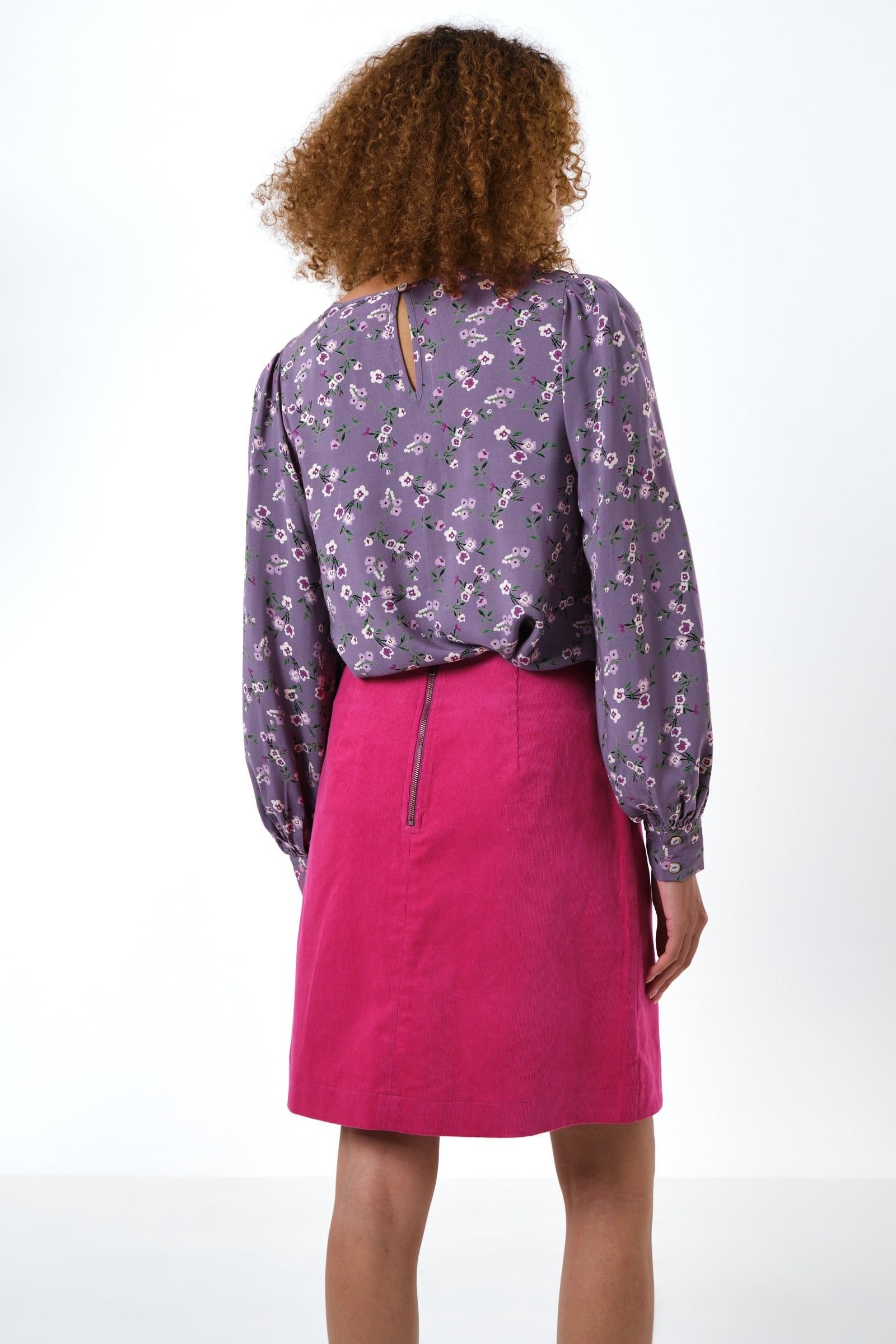 Louche Louche Women's Ria Babycord A-Line Mini Skirt - Pink - 2