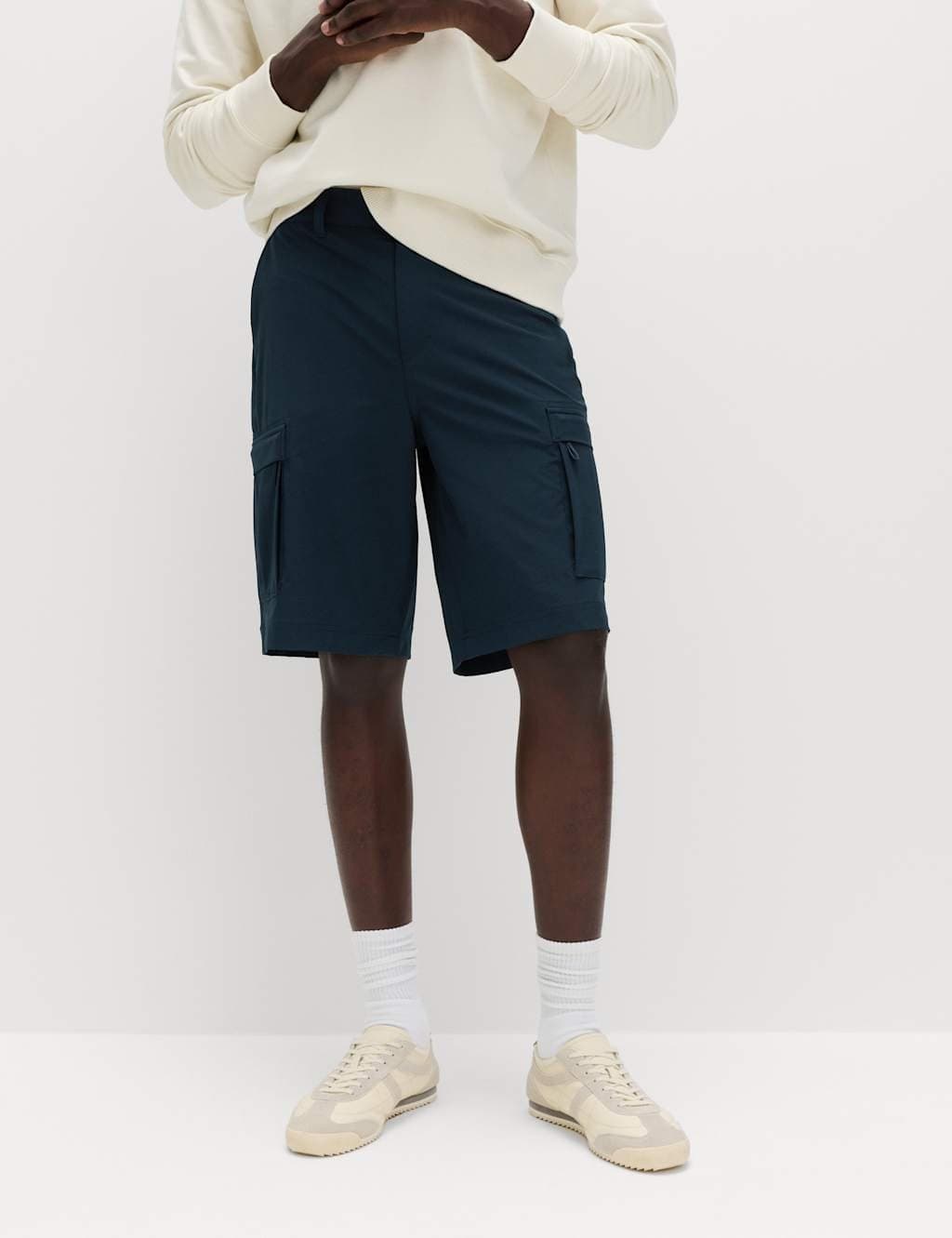 Marks & Spencer M&S Straight Fit Cargo Shorts Navy