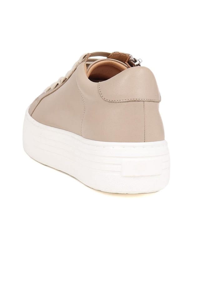 Jones Bootmaker Jones Bootmaker Women's Amaliada Leather Platform Trainers in Stone - 3