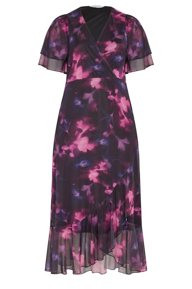 Yours Yours Women's Midi Wrap Dress in Purple - 2